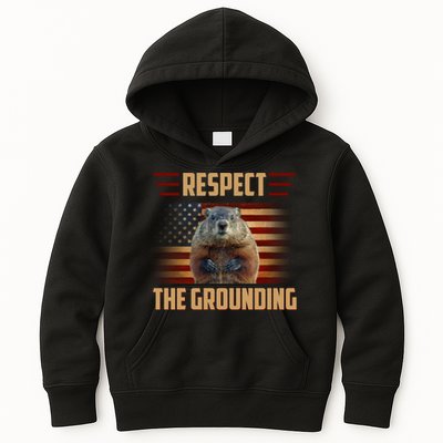 Respect The Grounding, Groundhog Day Kids Hoodie