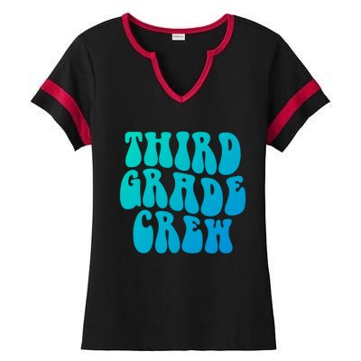 Retro Third Grade Crew 3Rd Grade Teacher Back To School Cool Gift Ladies Halftime Notch Neck Tee