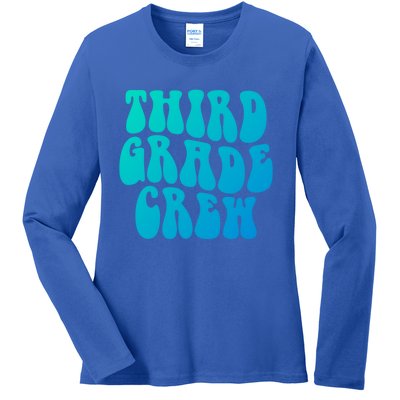 Retro Third Grade Crew 3Rd Grade Teacher Back To School Cool Gift Ladies Long Sleeve Shirt