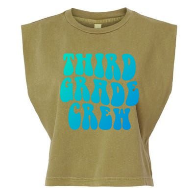 Retro Third Grade Crew 3Rd Grade Teacher Back To School Cool Gift Garment-Dyed Women's Muscle Tee