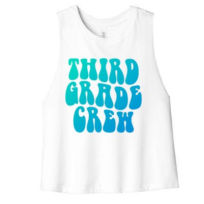 Retro Third Grade Crew 3Rd Grade Teacher Back To School Cool Gift Women's Racerback Cropped Tank