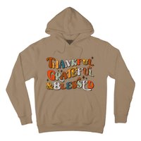 Retro Thankful Grateful Blessed Fall Colors Thanksgiving Hoodie