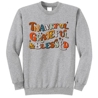 Retro Thankful Grateful Blessed Fall Colors Thanksgiving Sweatshirt