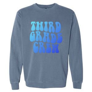 Retro Third Grade Crew 3Rd Grade Teacher Back To School Cool Gift Garment-Dyed Sweatshirt