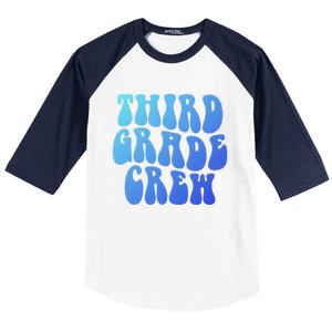 Retro Third Grade Crew 3Rd Grade Teacher Back To School Cool Gift Baseball Sleeve Shirt