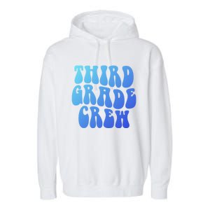 Retro Third Grade Crew 3Rd Grade Teacher Back To School Cool Gift Garment-Dyed Fleece Hoodie