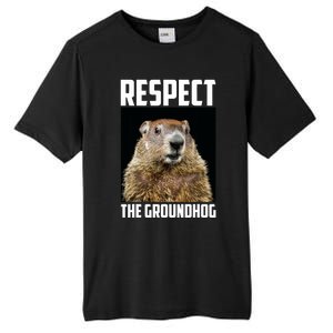 Respect The Groundhog Woodchuck Photo Ground Hog Day Tall Fusion ChromaSoft Performance T-Shirt