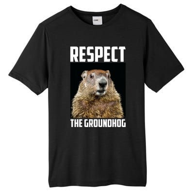 Respect The Groundhog Woodchuck Photo Ground Hog Day Tall Fusion ChromaSoft Performance T-Shirt