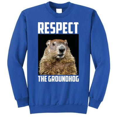 Respect The Groundhog Woodchuck Photo Ground Hog Day Sweatshirt