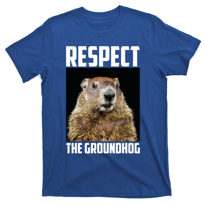 Respect The Groundhog Woodchuck Photo Ground Hog Day T-Shirt