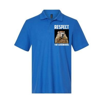 Respect The Groundhog Woodchuck Photo Ground Hog Day Softstyle Adult Sport Polo