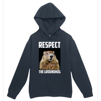 Respect The Groundhog Woodchuck Photo Ground Hog Day Urban Pullover Hoodie