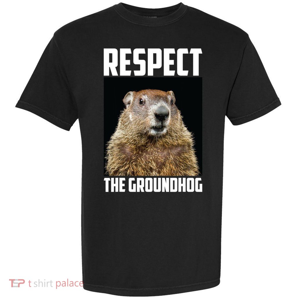 Respect The Groundhog Day Funny Rodent Gift Garment-Dyed Heavyweight T-Shirt
