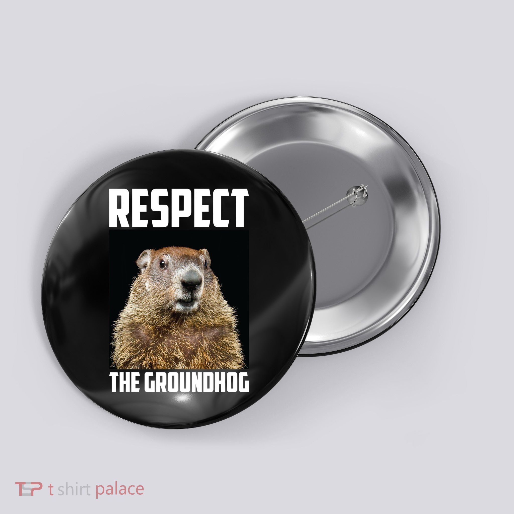 Respect The Groundhog Day Funny Rodent Gift Button