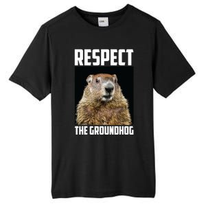 Respect The Groundhog Day Funny Rodent Gift Tall Fusion ChromaSoft Performance T-Shirt