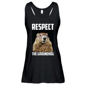 Respect The Groundhog Day Funny Rodent Gift Ladies Essential Flowy Tank