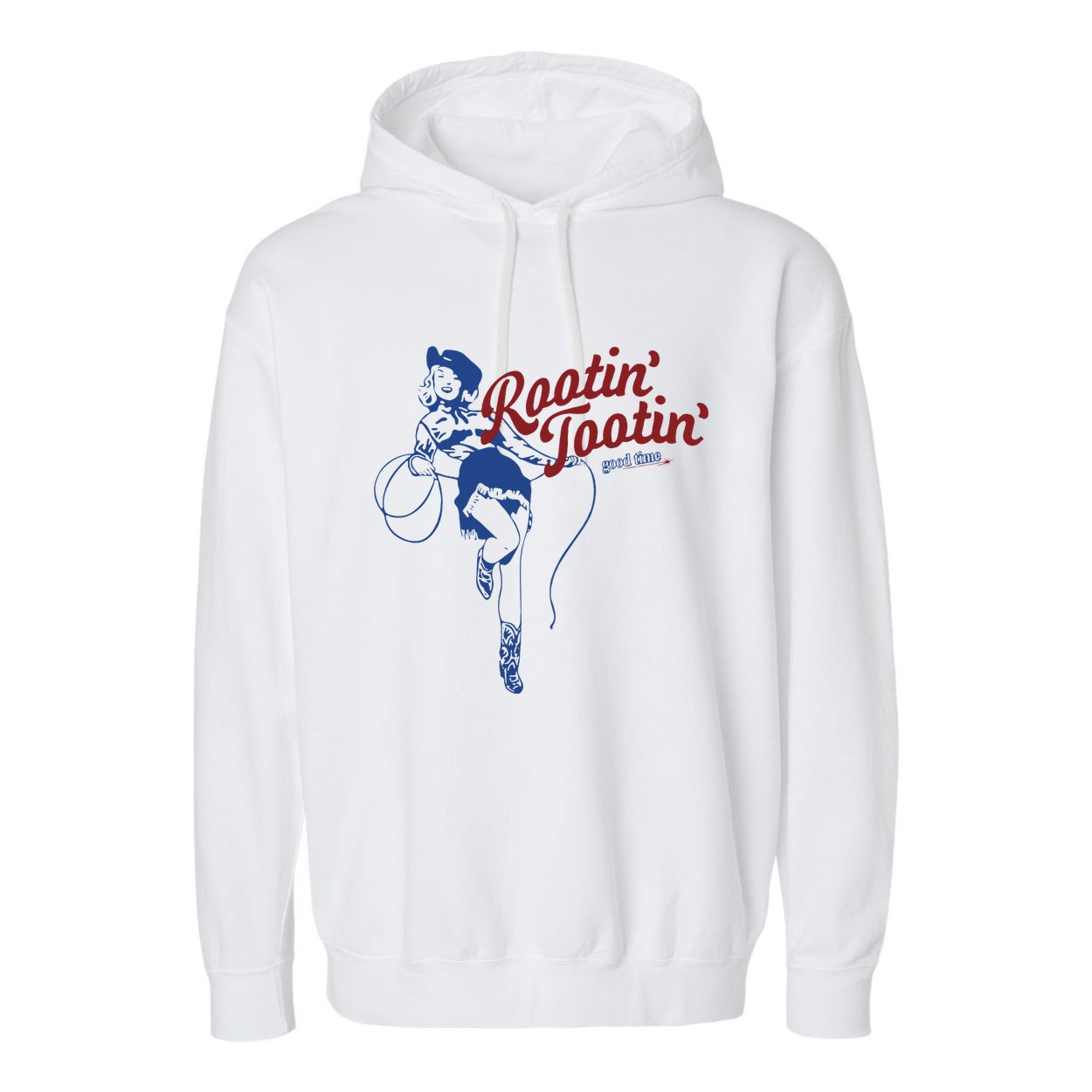 Rootin Tootin Good Time Cowgirl Funny Saying Garment-Dyed Fleece Hoodie