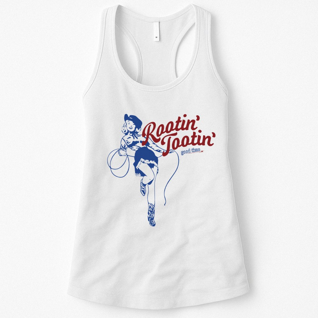 Rootin Tootin Good Time Cowgirl Funny Saying Womens Tank Top