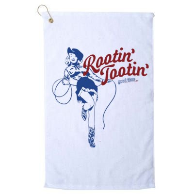 Rootin Tootin Good Time Cowgirl Funny Saying Platinum Collection Golf Towel