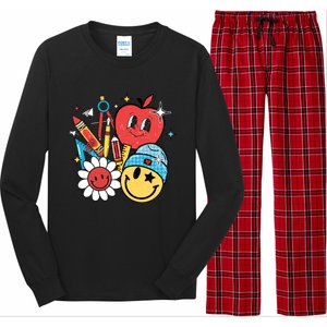 Retro Teacher Groovy Style Teacher Student Gift Long Sleeve Pajama Set