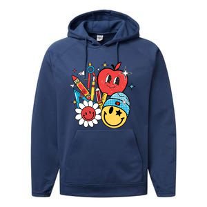 Retro Teacher Groovy Style Teacher Student Gift Performance Fleece Hoodie