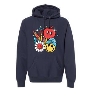 Retro Teacher Groovy Style Teacher Student Gift Premium Hoodie