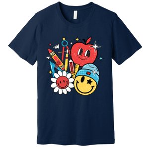 Retro Teacher Groovy Style Teacher Student Gift Premium T-Shirt