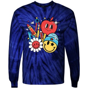 Retro Teacher Groovy Style Teacher Student Gift Tie-Dye Long Sleeve Shirt