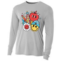 Retro Teacher Groovy Style Teacher Student Gift Cooling Performance Long Sleeve Crew