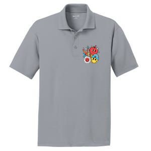 Retro Teacher Groovy Style Teacher Student Gift PosiCharge RacerMesh Polo