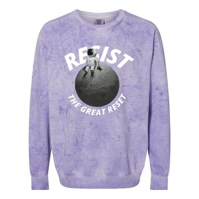 Resist The Great Reset NWO Conservative Colorblast Crewneck Sweatshirt