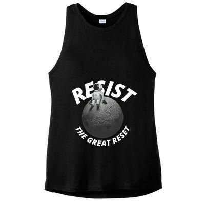 Resist The Great Reset NWO Conservative Ladies PosiCharge Tri-Blend Wicking Tank