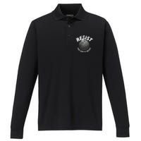 Resist The Great Reset NWO Conservative Performance Long Sleeve Polo