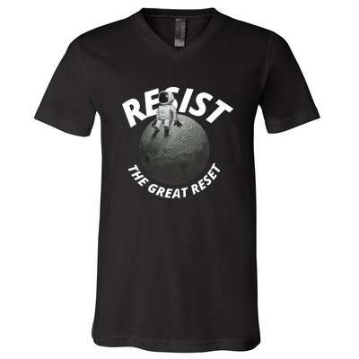 Resist The Great Reset NWO Conservative V-Neck T-Shirt