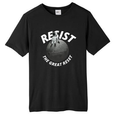 Resist The Great Reset NWO Conservative Tall Fusion ChromaSoft Performance T-Shirt