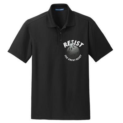 Resist The Great Reset NWO Conservative Dry Zone Grid Polo