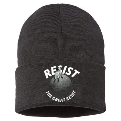 Resist The Great Reset NWO Conservative Sustainable Knit Beanie