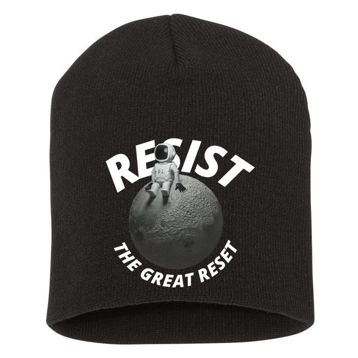 Resist The Great Reset NWO Conservative Short Acrylic Beanie