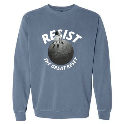 Resist The Great Reset NWO Conservative Garment-Dyed Sweatshirt