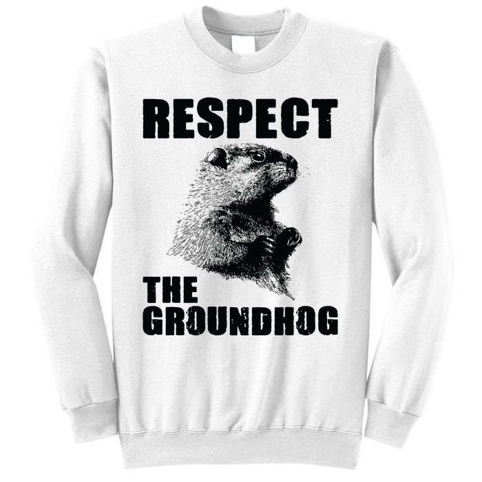 Respect The Groundhog Woodchuck Groundhog Day Sweatshirt