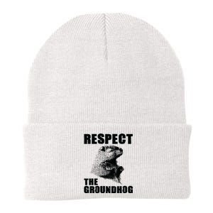 Respect The Groundhog Woodchuck Groundhog Day Knit Cap Winter Beanie