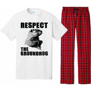 Respect The Groundhog Woodchuck Groundhog Day Pajama Set