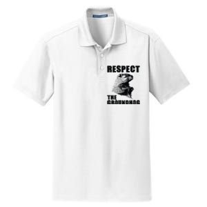 Respect The Groundhog Woodchuck Groundhog Day Dry Zone Grid Polo