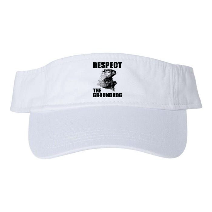 Respect The Groundhog Woodchuck Groundhog Day Valucap Bio-Washed Visor