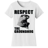 Respect The Groundhog Woodchuck Groundhog Day Women's T-Shirt