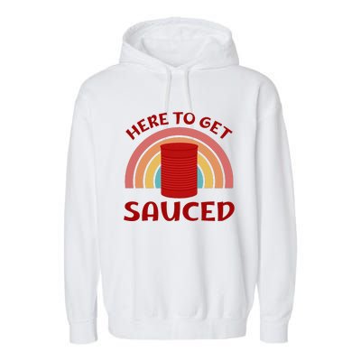 Ready to Get Sauced Funny Cranberry Sauce  Garment-Dyed Fleece Hoodie