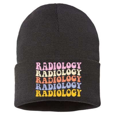 Radiology Technologist Groovy Boho Rad Tech Sustainable Knit Beanie