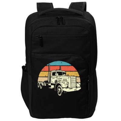 Retro Trucker Gift Big Rig Hauler Truck Driver Trucking Cool Gift Impact Tech Backpack