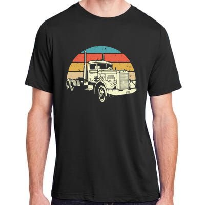 Retro Trucker Gift Big Rig Hauler Truck Driver Trucking Cool Gift Adult ChromaSoft Performance T-Shirt