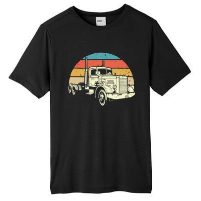 Retro Trucker Gift Big Rig Hauler Truck Driver Trucking Cool Gift Tall Fusion ChromaSoft Performance T-Shirt